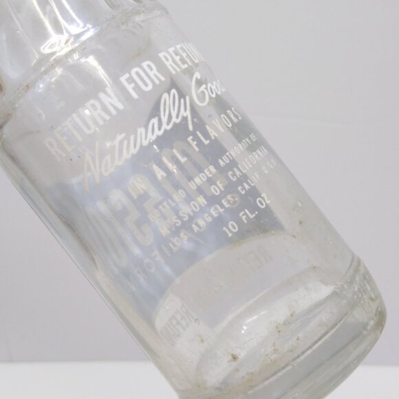Mission Of California 10 Fl Oz Clear Glass Soda Bottle Circa 1967 Vintage RARE - Picture 4 of 5
